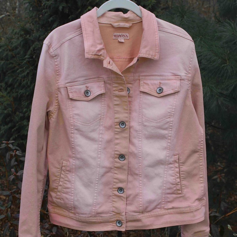 Merona Stretchy Terra Cotta Hombre` Jean Jacket - Picture 1 of 3